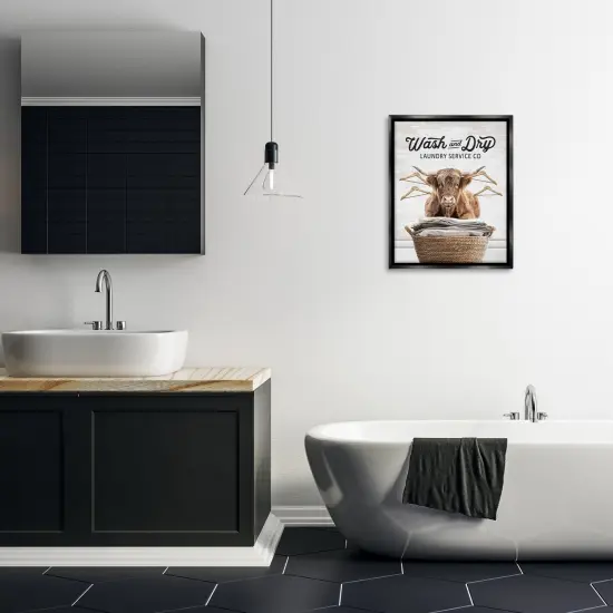 Stupell Industries Wash & Dry Classic Cattle Floating Frame Design by Lettered and Lined {2}