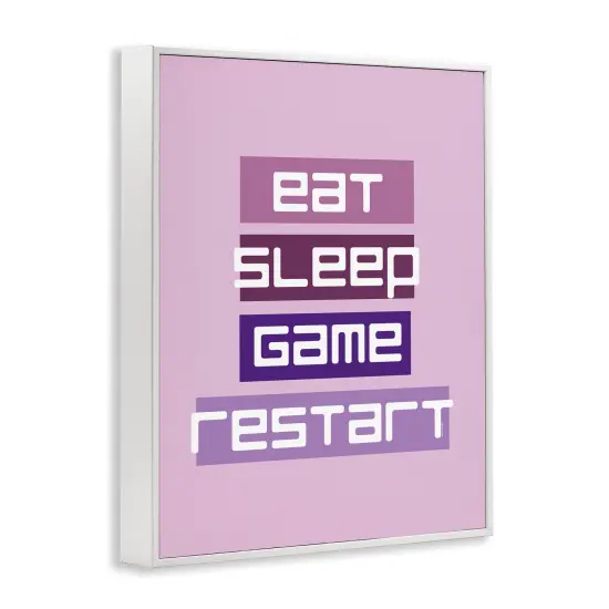 Stupell Industries Eat Sleep Game Restart Framed Giclee Design by Yass Naffas Designs {3}
