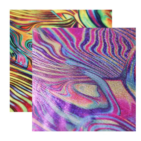 Paint Swirl Fabric Vibrant 4 Way Stretch Purple Multicolor {6}