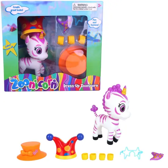 Zoonicorn: Dress-Up - Surprise Assorted Character-Style - 5" Miniature Figure w/ Interchangeable Clothing Accessories, Switch-Up Toy Playset, Kids 3+ {7}