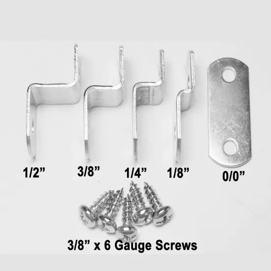 Canvas Clips for Picture Framing Assorted Small Sizes, 10 Each 0/0", 1/8", 1/4" 3/8" 1/2", 10 Pieces Each Size Packed with 100 Screws {3}