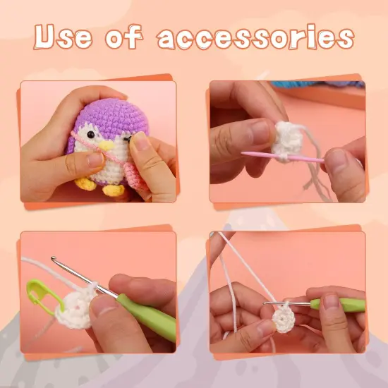 4 Pack Crochet Kit for Beginners, Beginner Animal Kit, Cute Starter {5}
