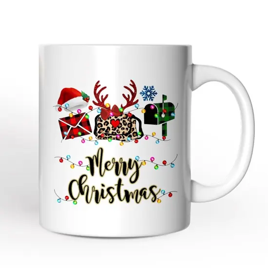 Postal Worker Buffalo Plaid Christmas Mug Gift {1}