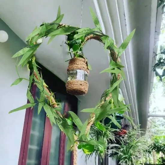 100pcs 600 ft Artificial Ivy Garland Fake Hanging Greenery Vines for Room Decor {5}