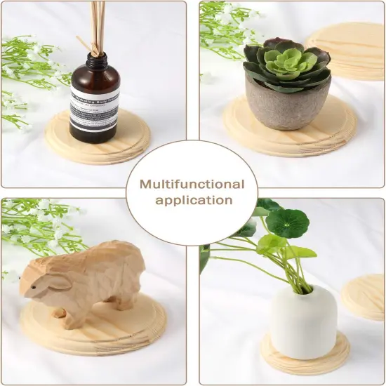 2 Pcs 4 Inch Round Wooden Plaque {4}