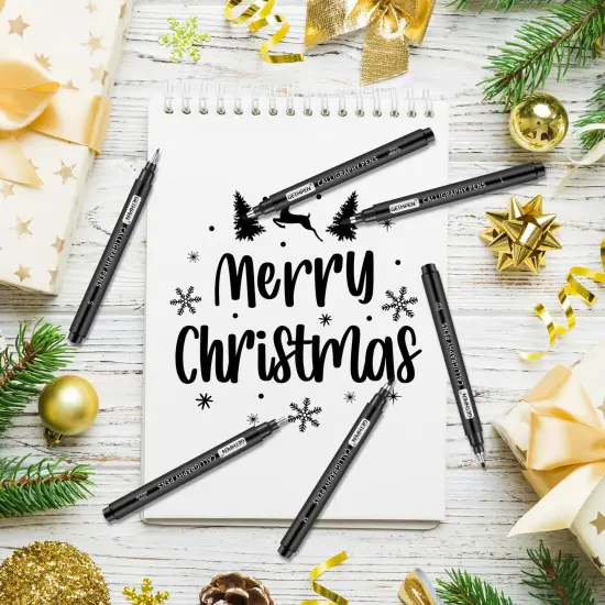GETHPEN 10-Size Calligraphy Pen &ndash; Brush Pens Calligraphy Set Hand Lettering Pen for Beginners Art Drawing & Greeting Cards &ndash; Calligraphy Pens Black Archival Ink Pens Kit for Sketching, Scrapbooking {5}