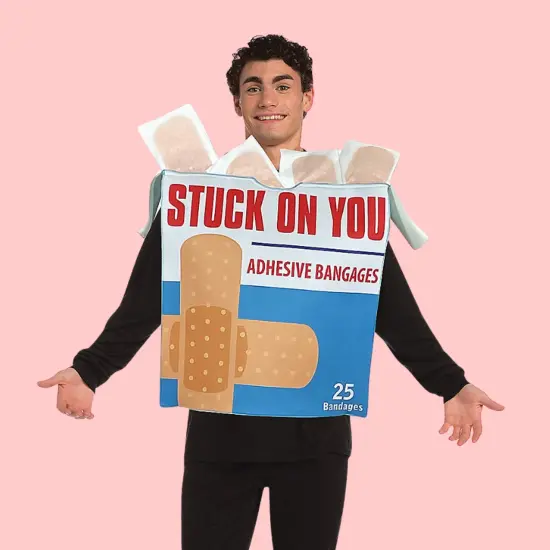 Stuck On You Bandages Box Adult Costume Funny First Aid Halloween Outfit {6}