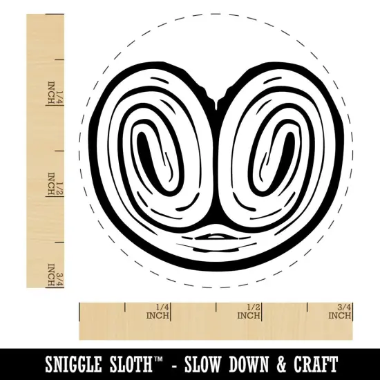 Palmier Palmera French Pastry Cookie Self-Inking Rubber Stamp Crafting Planners Red {1}