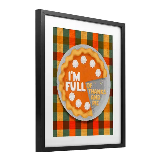 Full Of Thanks And Pie Framed Print Under Glass Art Black {3}