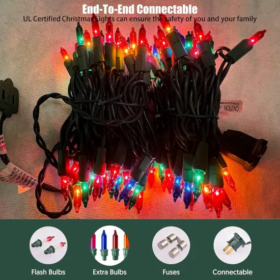 21feet 100 Count Multicolor Christmas Tree String Lights {4}