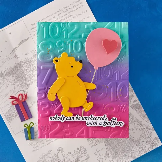 3D Embossing Folder From Say Cheese Classic Pooh Birthday-Classic Pooh Birthday Numbers {5}