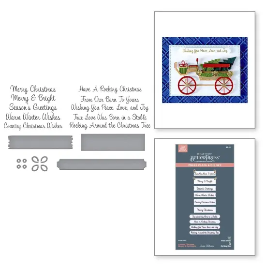 Spellbinders Press Plate & Die Set By Annie Williams-Country Christmas Banner & Sentiments {5}