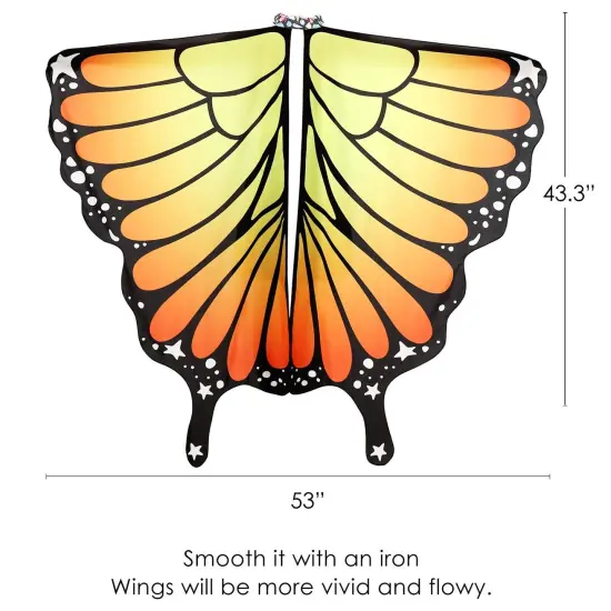 Magifire Butterfly Wings for Girls, Halloween Butterfly Wings, Kids Costume Butterfly Wings Orange {5}