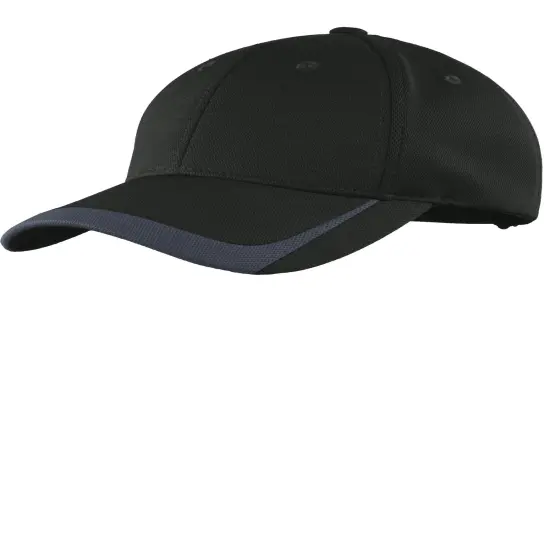 Sport-Tek&reg; Pique Colorblock Cap White/ Black {4}