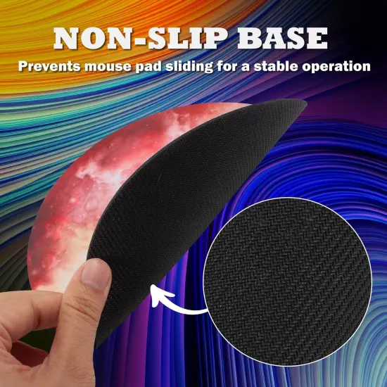 Insten Galaxy Mouse Pad Round Mars, Non Slip Rubber Base, Smooth Surface Mat, For Home Office Gaming Yellow {4}