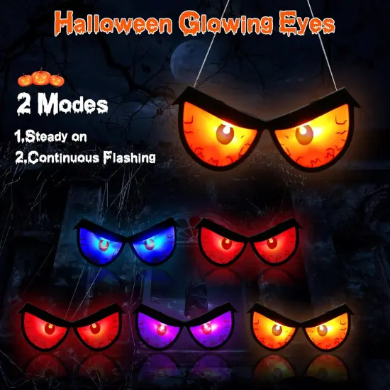 5 Pairs Flashing Glowing Eyes Halloween Decorations Outdoor {5}