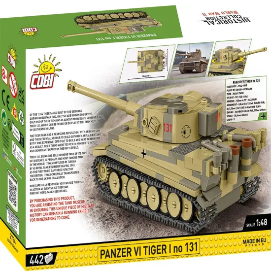 COBI Historical Collection WWII Panzer VI Tiger 1 no. 131 Tank {5}