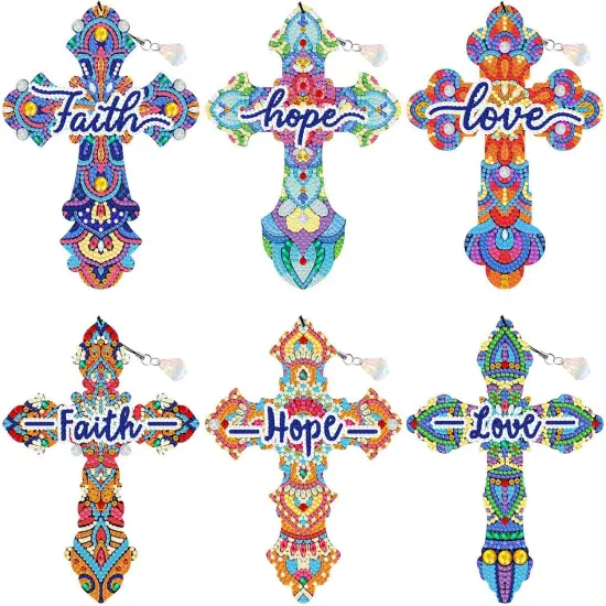 6-Piece Cross Diamond Art Painting Bookmark Kits for Kids & Adults {1}
