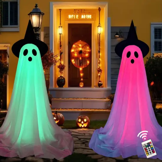 Spooky Ghost with Remote Control Colorful String Lights {1}