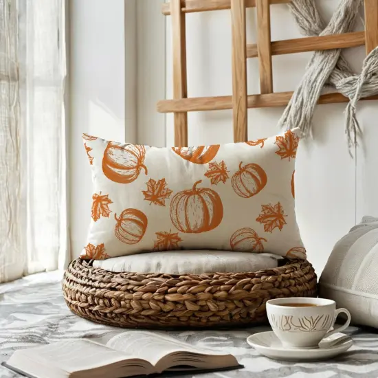 2Pack Fall Pumpkins Throw Pillow Covers 18x18 {4}