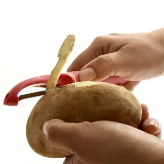 Norpro Grip-EZ Stainless Steel Blade Swivel Fruit & Veggie Peeler Red {5}