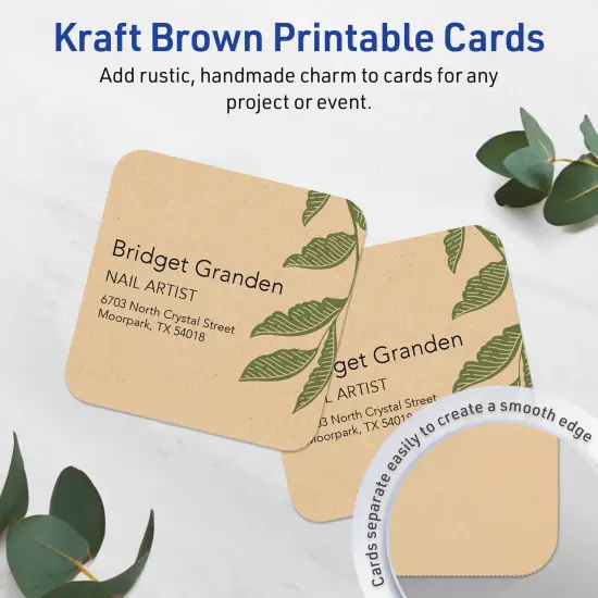 Avery Kraft Brown Square Cards, 3" x 3" Square Rounded Corners {3}