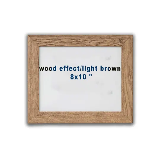 8x10" Light Brown Wood-Effect Frame with Acid-Free Mat & Plastic Front &ndash; For Hanging or Standing, ALFTA Hook Compatible {1}