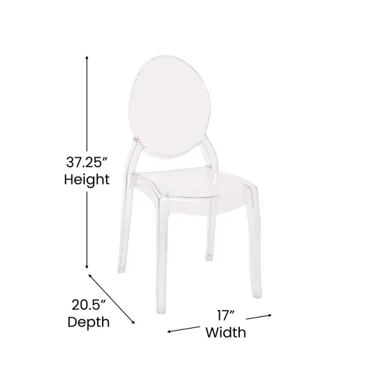 Emma and Oliver Multifunctional Polycarbonate Resin Stacking Accent Chair with Extra Wide Seat for Vanity, Dining Room, Bedroom, Outdoor Events & More Clear {4}