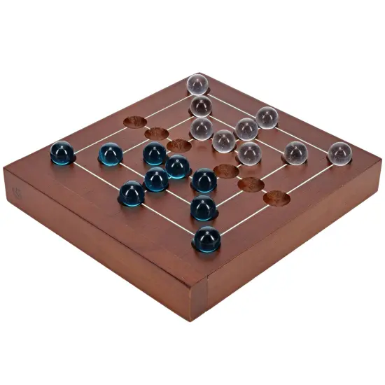 WE Games Nine Men's Morris Wooden Travel Game with Marbles - 5 inch Travel Size {1}