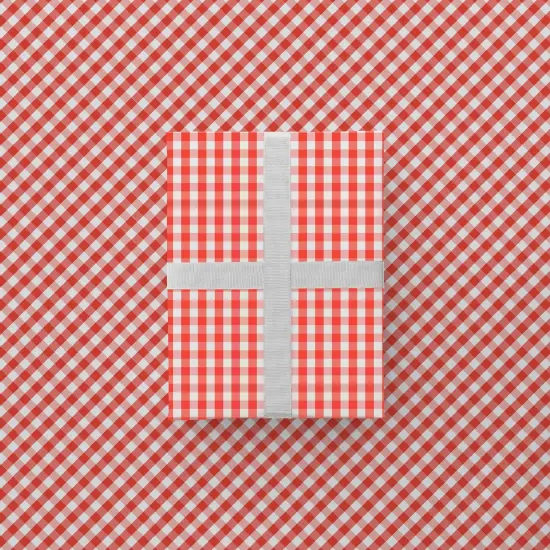 Red Vintage Gingham Gift Wrap {3}