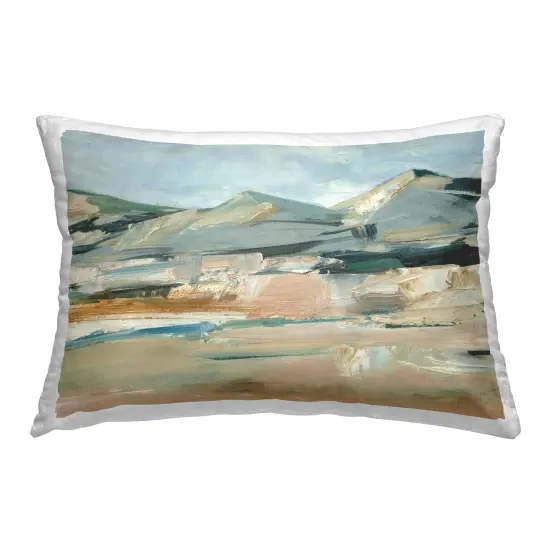 Neutral Hued Mountains Decorative Printed Throw Pillow Design by Ethan Harper, 14 x 7 x 20 {1}