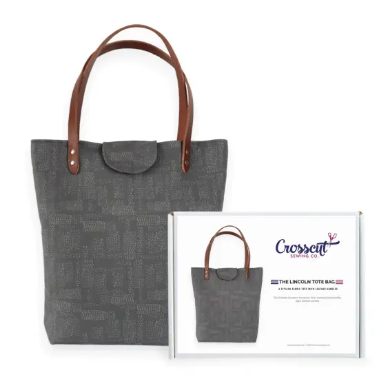 Crosscut Sewing Co.&reg; Lincoln Tote Sewing Kit - Beginner Sewing Project Kit Kantha cloth {1}