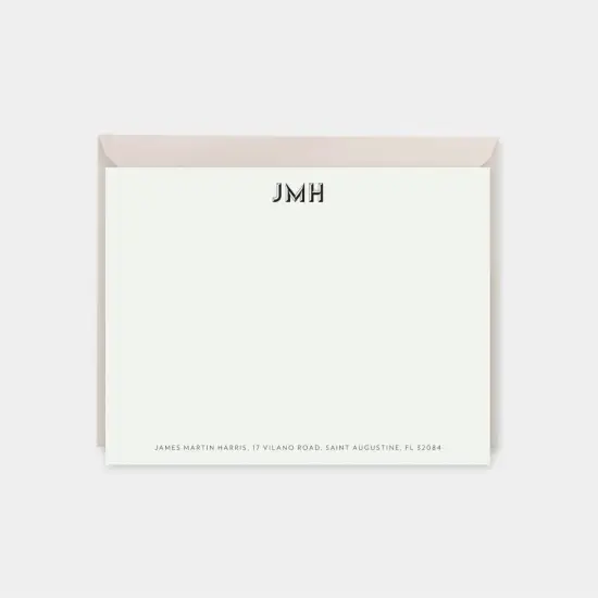 Monogram Note Cards with Beveled Type {1}