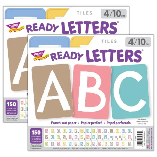 Garden Path 4" Tiles Uppercase Ready Letters&reg;, 150 Pieces Per Pack, 2 Packs {1}
