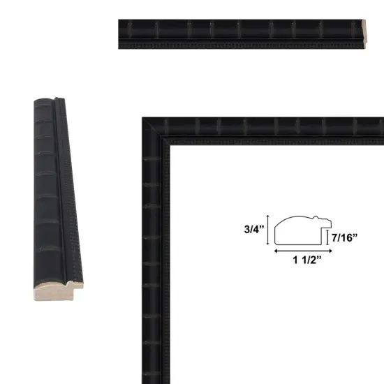 Boho Black Bamboo Wood Picture Frame 27x40 frame {4}