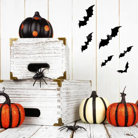 120 Pcs 3D Bats Halloween Decorations,Halloween Wall Decor 4 Sizes {4}