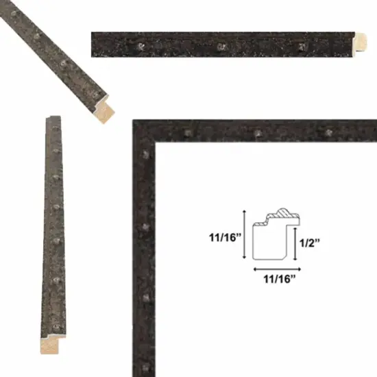 Industrial Slim Black Iron Asphalt Picture Frame-D11087 12x20 frame {5}