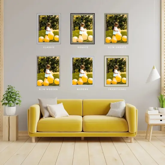 Silver 48x46 Picture Frame Modern Ornate Traditional Antique {7}