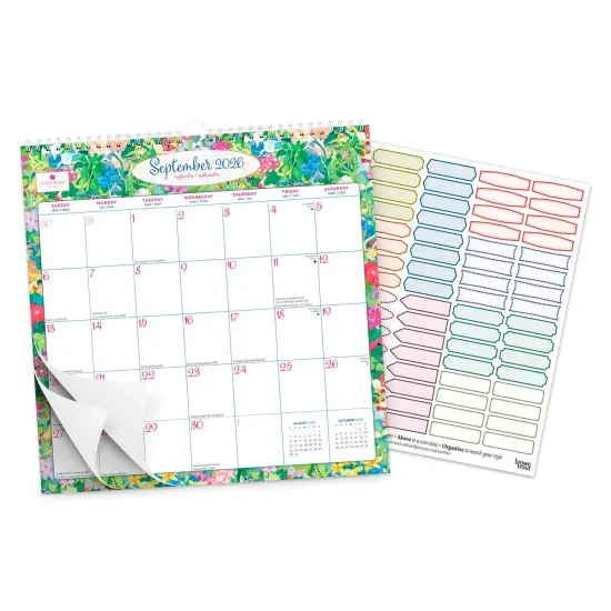 House of Turnowsky OFFICIAL | 2026 12 x 12 Inch (Hanging) Monthly Square Wire-O Calendar | Sticker Sheet {3}