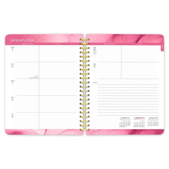 Crackled Blush | 2026 6x7.75 Inch Weekly Desk Planner | Foil Stamped Cover {3}