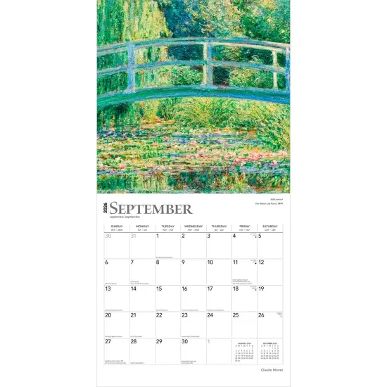 Claude Monet | 2026 12 x 24 Inch (Hanging) Monthly Square Wall Calendar | Foil Stamped Cover | Plastic-Free {4}