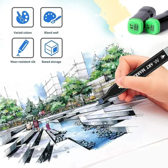 120 Colors Dual Tip Alcohol Markers {4}