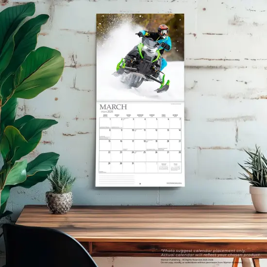 Snowmobiling | 2026 12 x 24 Inch (Hanging) Monthly Square Wall Calendar {5}