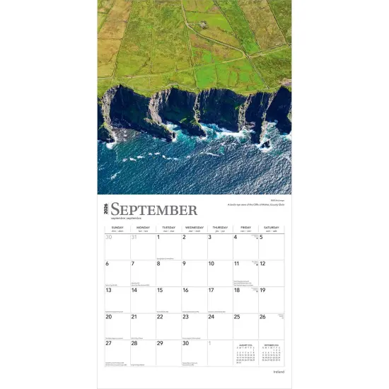 Ireland | 2026 12 x 24 Inch (Hanging) Monthly Square Wall Calendar | Plastic-Free {4}