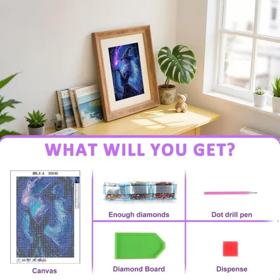 5D Witch Diamond Painting Kit - 12x16 Inch {4}