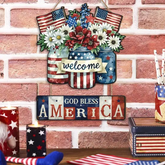American Flag Bouquet Door Wall Decor (Colourful) {2}