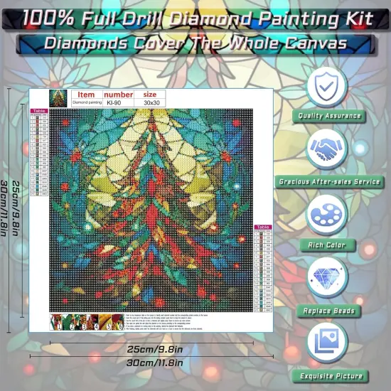 Christmas Tree Diamond Painting Kits 5D Diamond Painting (12x12inch) {2}