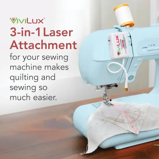 ViviLux 3-in-1 Rechargeable RED Laser System with Adjustable Line, Crosshairs and Dot Illumination Heads; WITH MAGNET Innovative Sewing and Quilting Notion for Precise Stitching; Mounts with RARE EARTH MAGNET {2}