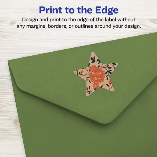 Avery Kraft Brown Star Labels with Sure Feed, 2-1/4" x 2-3/8" {3}
