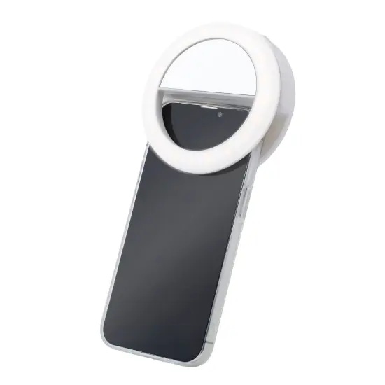 Insten 3" Mini LED Selfie Ring Light with Mirror and Clip for Video Photography, Laptop Tablet Cell Phone, Dimmable, 36 Beads, USB Powered White {2}